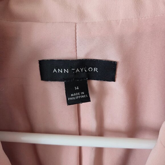 Ann Taylor US Womens Size 14 Blush Pink Blazer Single Button Business Office - Picture 6 of 11